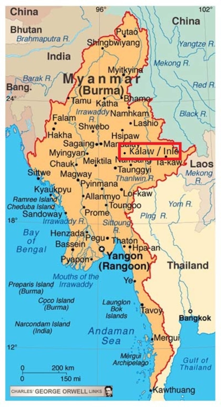 La Birmanie, rebaptisée en 1989, Myanmar.