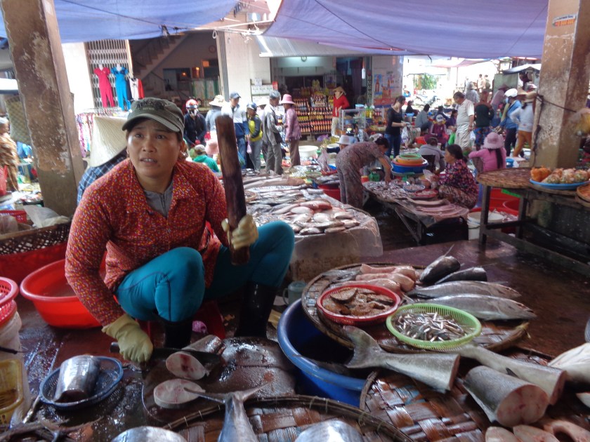 Marché de Ninh Hoa, au nord de Nha Trang, le 1er décembre