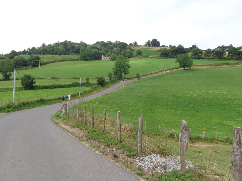 Premiers kilomètres du tronçon du Chemin de St Jacques de Compostelle entre St-Jean-Pied-de-Port et Ronceveaux...