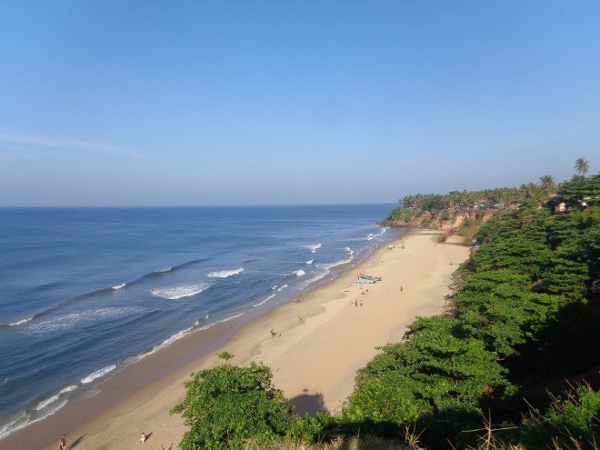 La plage municipale de Varkala...